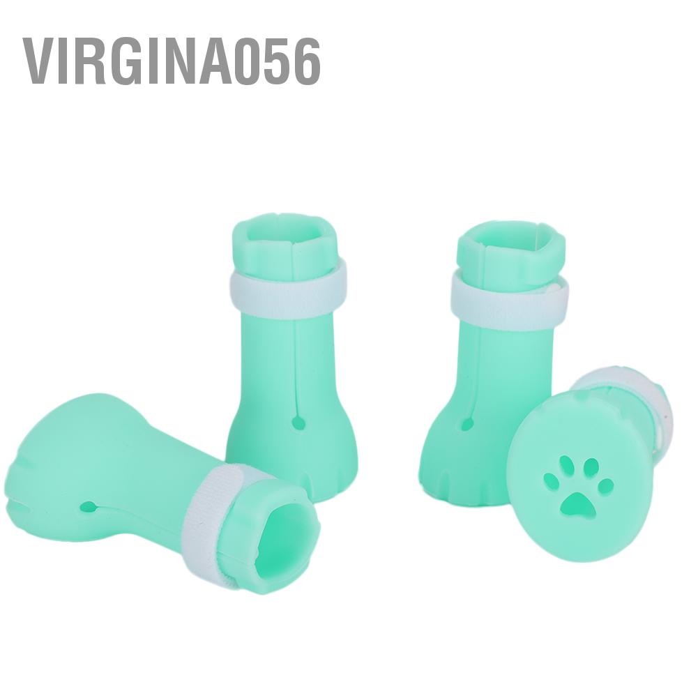 Virgina056 4 cái Bộ Pet Cat Wash Claw Foot Cover Chống xước Tắm cho mèo Móng tay móng chân Bảo vệ Ủng