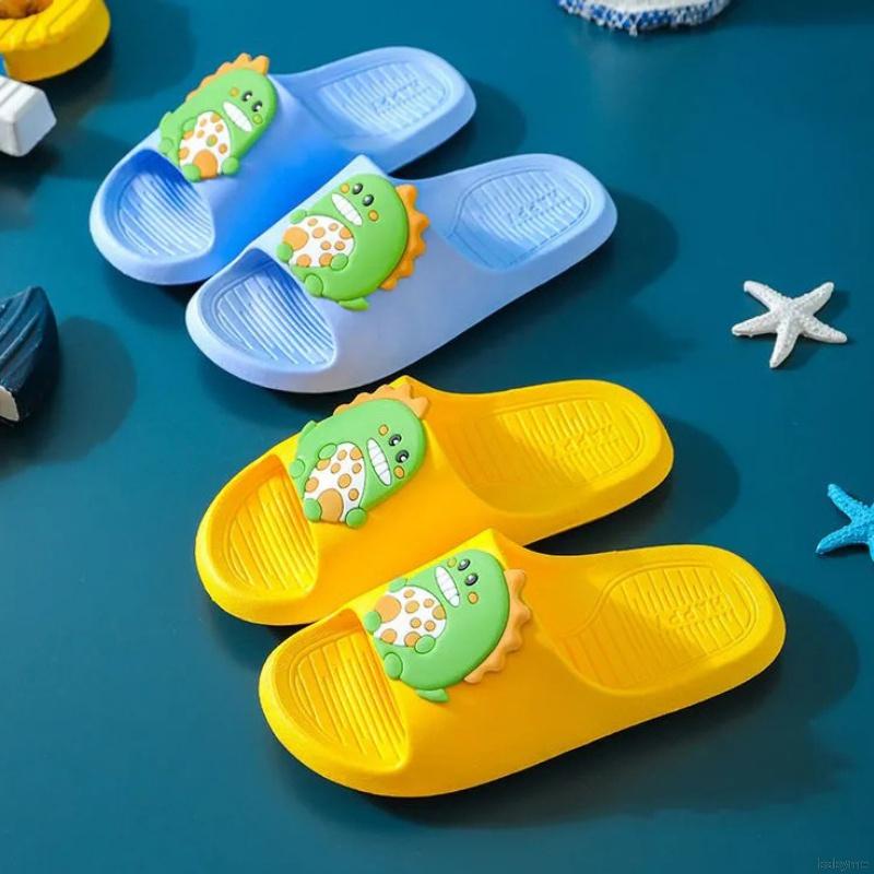 Dép đi trong nhà đế mềm chống trượt họa tiết khủng long hoạt hình dễ thương cho bé