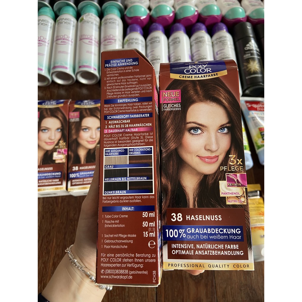 Nhuộm tóc phủ bạc Schwarzkopf POLY COLOR CREME số 38