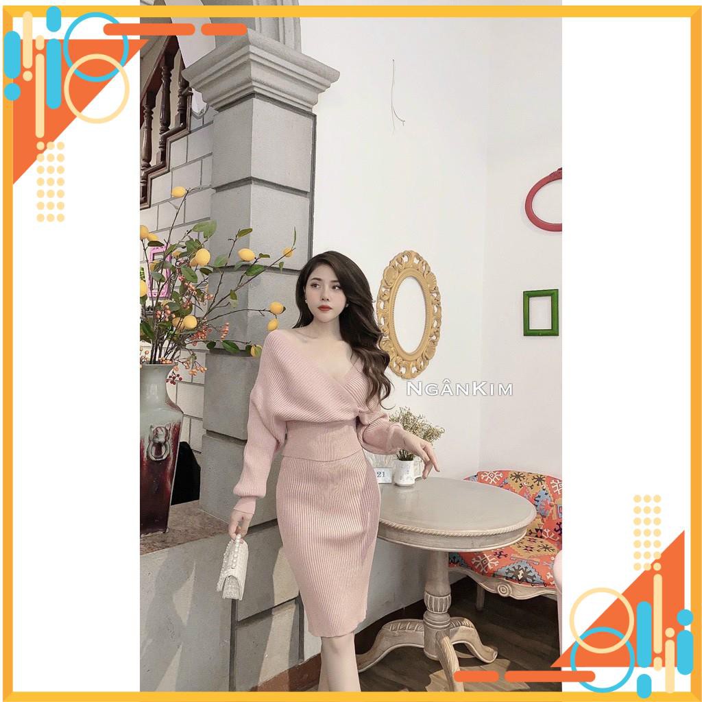 Set nữ đẹp, váy nữ body chất len nhũ, hàng Quảng Châu cao cấp, chất len dày, đẹp, ko xù, có nhũ sang trọng | BigBuy360 - bigbuy360.vn