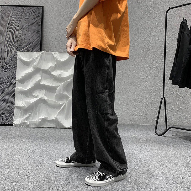 quần bò nam thời trang quần jean nam cao cấp quần tiếng Nhật  jean ống rộng from rộng quần nam hàn quốc unisex quần jean nữ chất đũi cao cấp quần jean