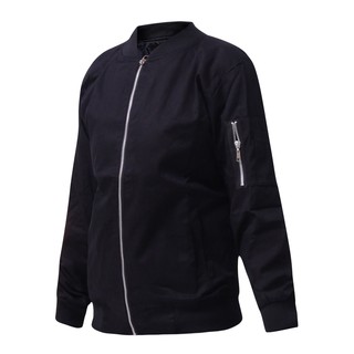 Áo khoác kaki bomber 2 lớp lưng mặt cười-đen