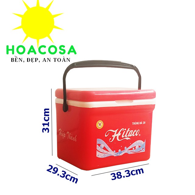 Thùng Đá Mini 20 Lít (20L) Hitaco- Có Tay Cầm Tiện Lợi+ Kiểu Dáng Đẹp- Đồ Gia Dụng Hoacosa.