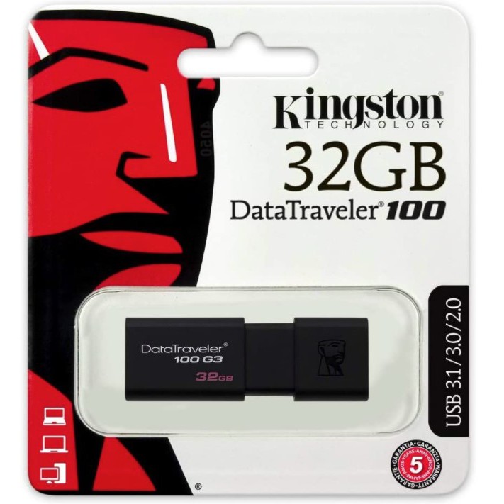 USB Kingston DT100G3 32GB nắp trượt tốc độ upto 100MB/s chính | BigBuy360 - bigbuy360.vn