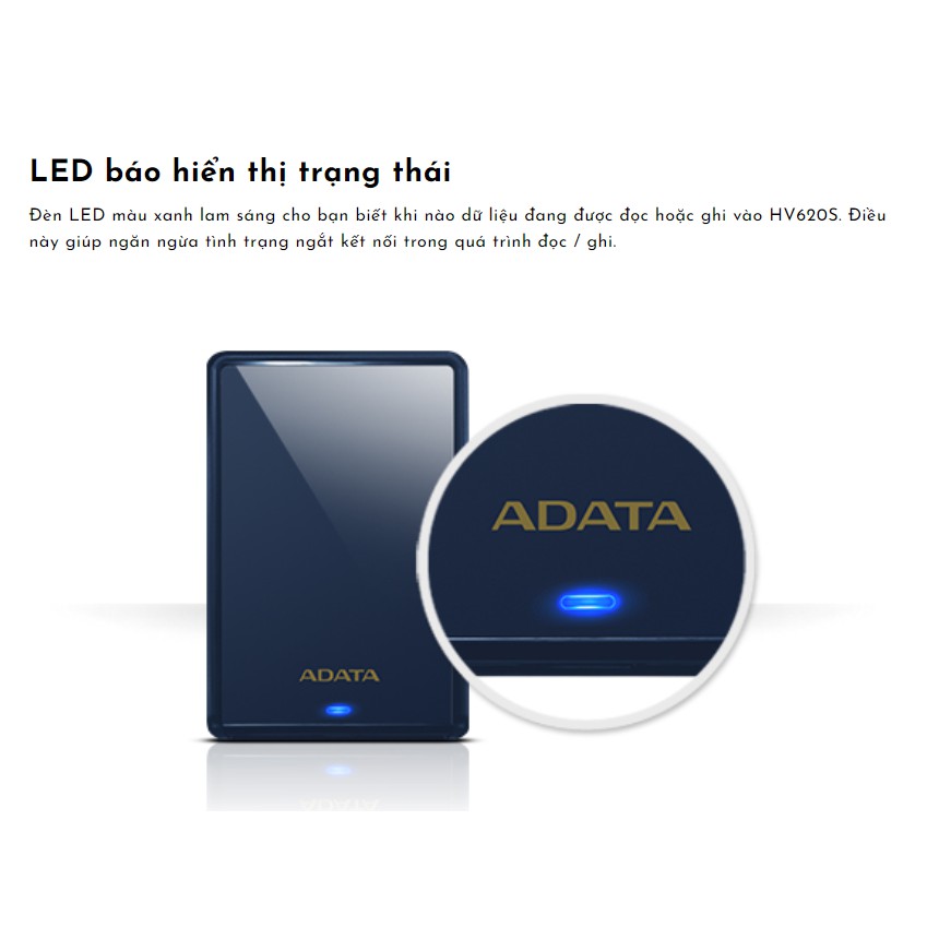 [Mã ELMS05 giảm 5% đơn 300k]Ổ cứng di động ADATA 1Tb HV620S USB 3.2 Gen 1