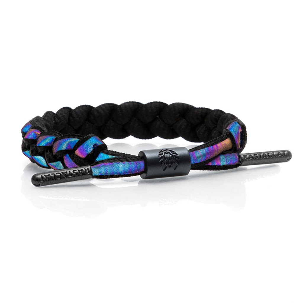 Vòng tay Rastaclat VOID dây đan chéo đen phối dạ quang RAS11100011