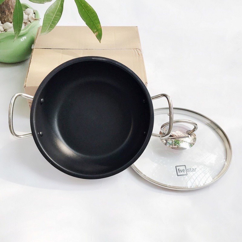 Nồi Kho Cá 3 Đáy Chống Dính 22cm/20cm/18cm Fivestar bảo hành 5 năm