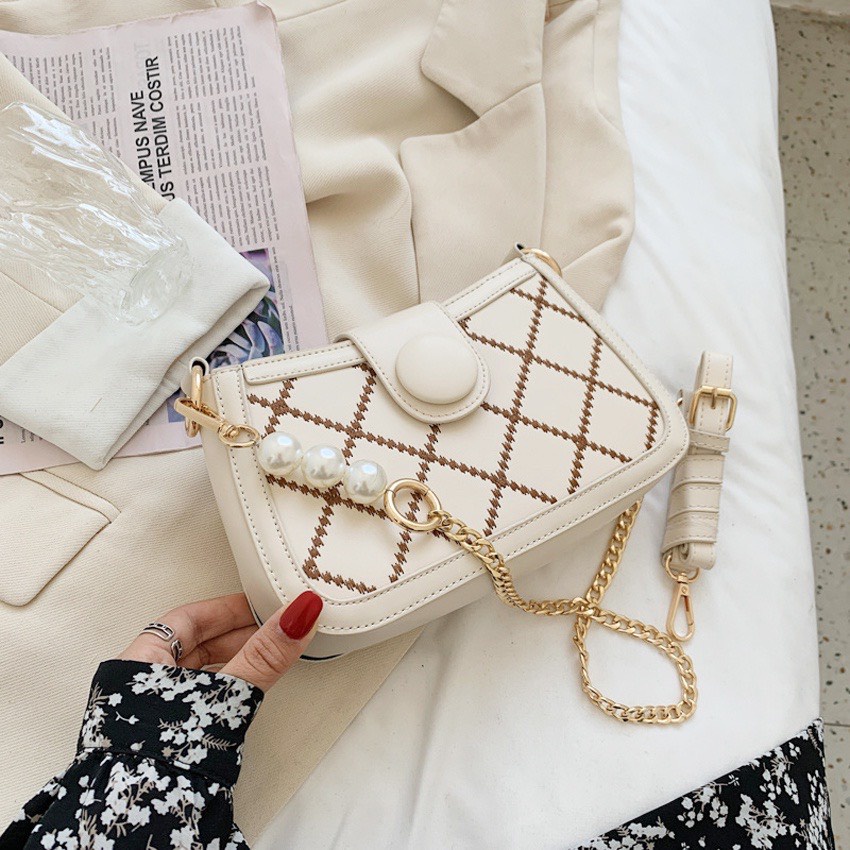 Túi xách đeo chéo nữ đẹp đi chơi 2 dây da thêu trần trám Superbag668 419