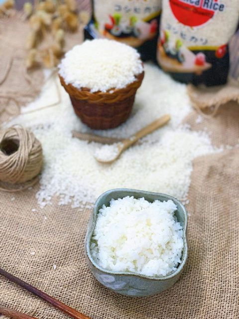 Gạo Nhật Bản Japonica 1kg - dẻo, mềm, hạt tròn đều, giàu chất dinh dưỡng - Hàng chất lượng cao