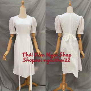 Đầm vintage cổ tròn