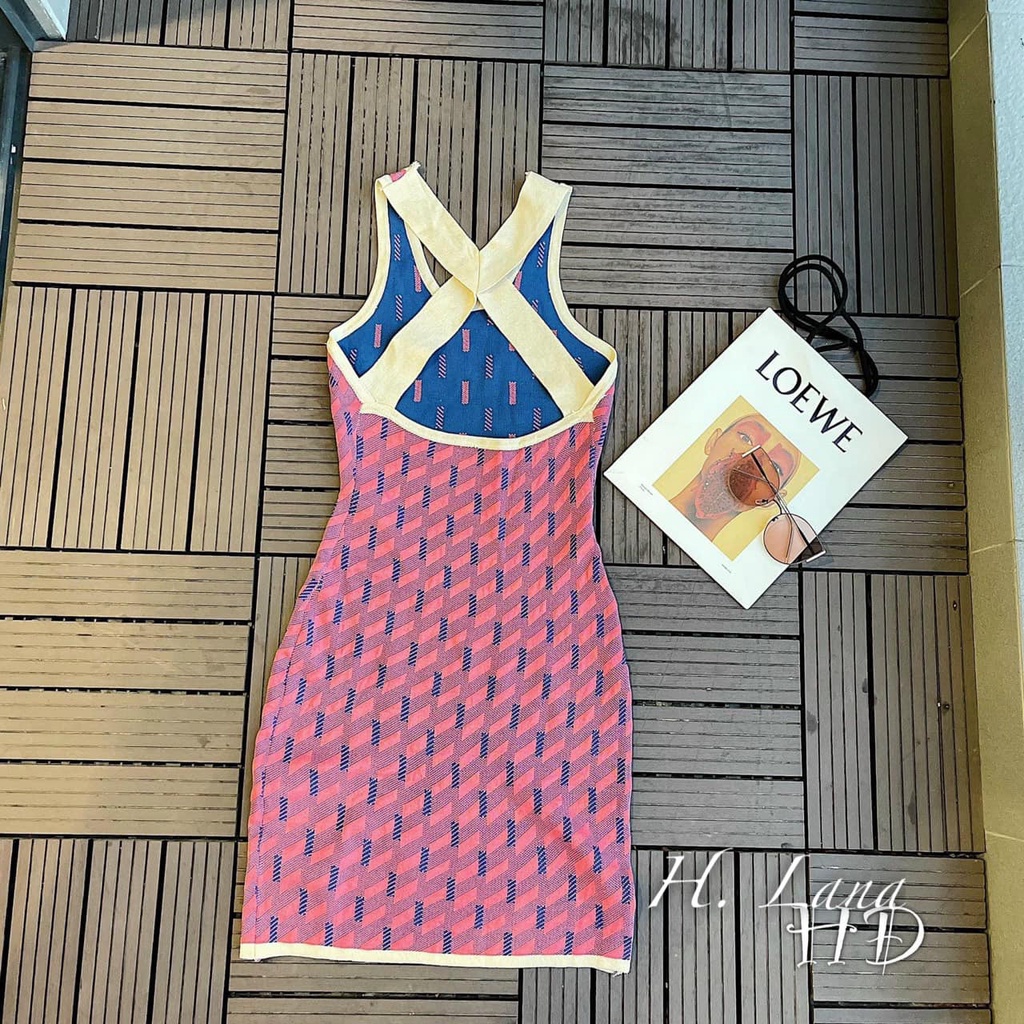 VÁY BODY HỒNG DÂY CHÉO