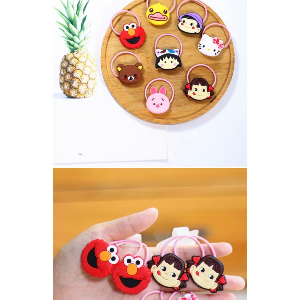 2 DÂY BUỘC TÓC CỘT TÓC HOẠT HÌNH 3D CUTE CHO BÉ GÁI