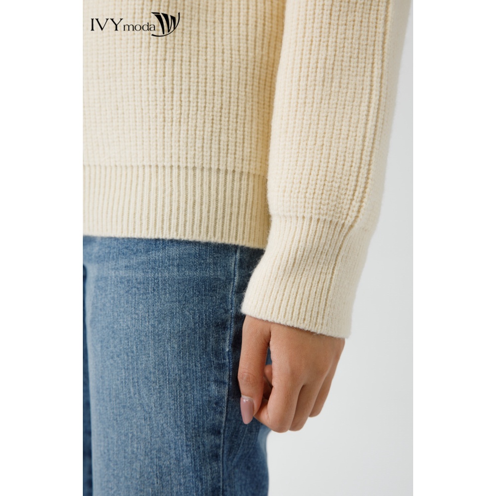 Áo khoác len nữ cổ tròn IVY moda MS 77B8902
