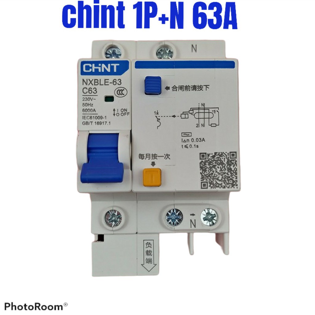 Aptomat chống giật- chống rò điện CHINT ELCB cầu giao bộ ngắt mạch chống giật và chống rò điện CB NXBLE-32 NXBLE-63 1P+N