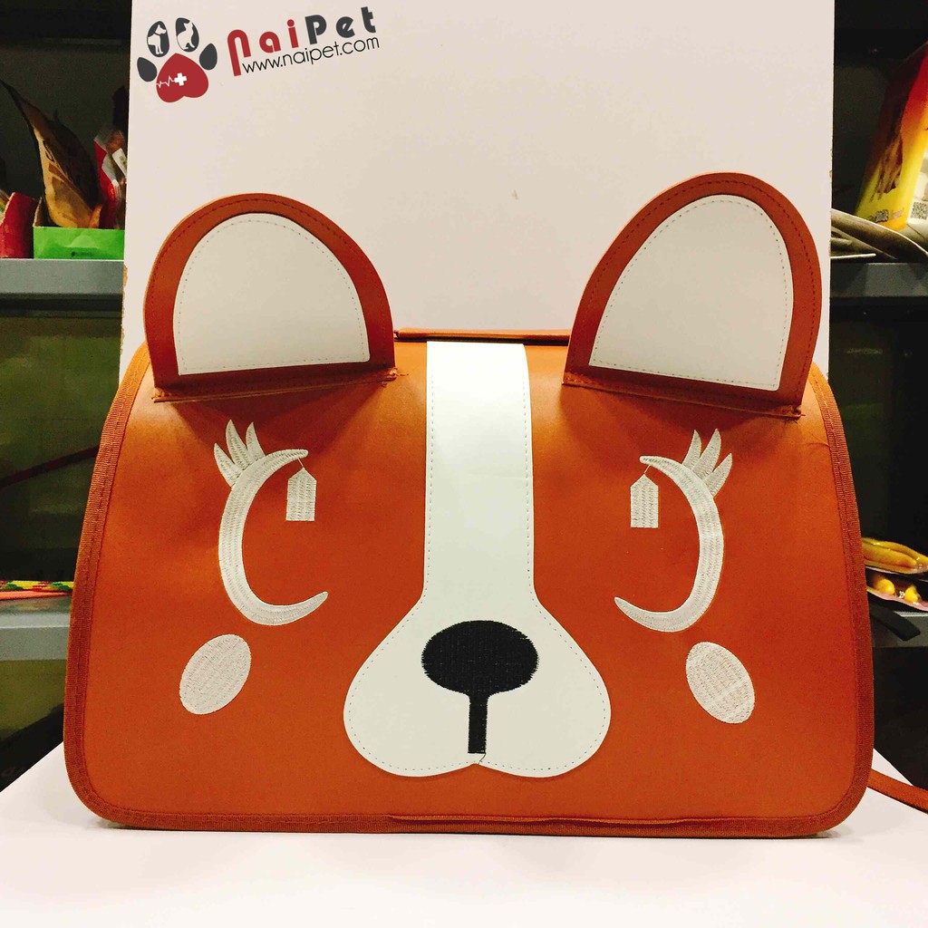 Cặp Vận Chuyển Túi Vận Chuyển Lồng Vận Chuyển Hình Mặt Thú Bằng Da LVC003