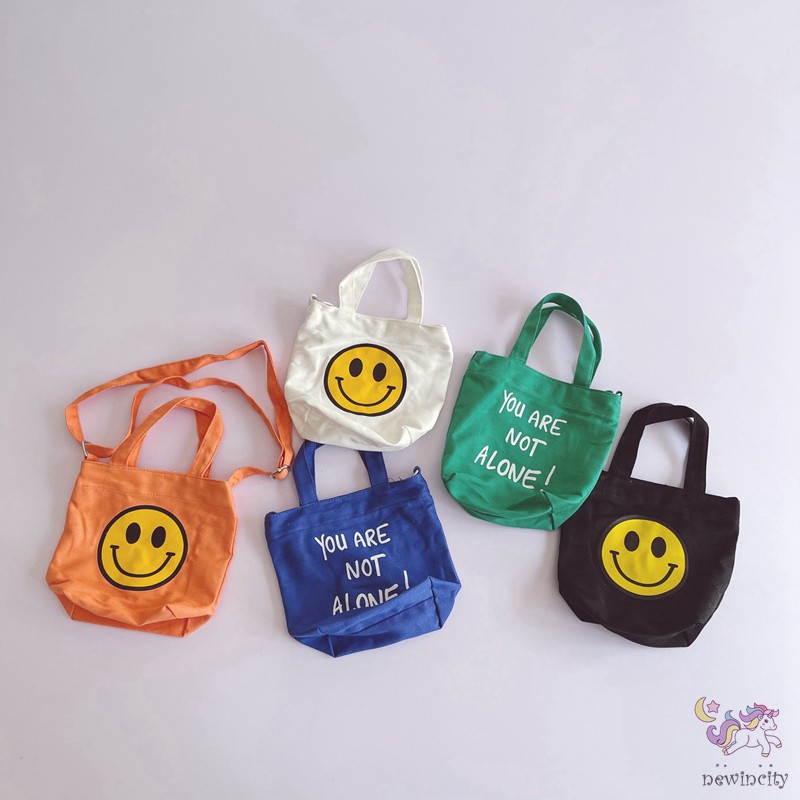 Túi Xách Tay Vải Canvas In Hoạt Hình Kiểu Hàn Quốc Xinh Xắn Cho Bé