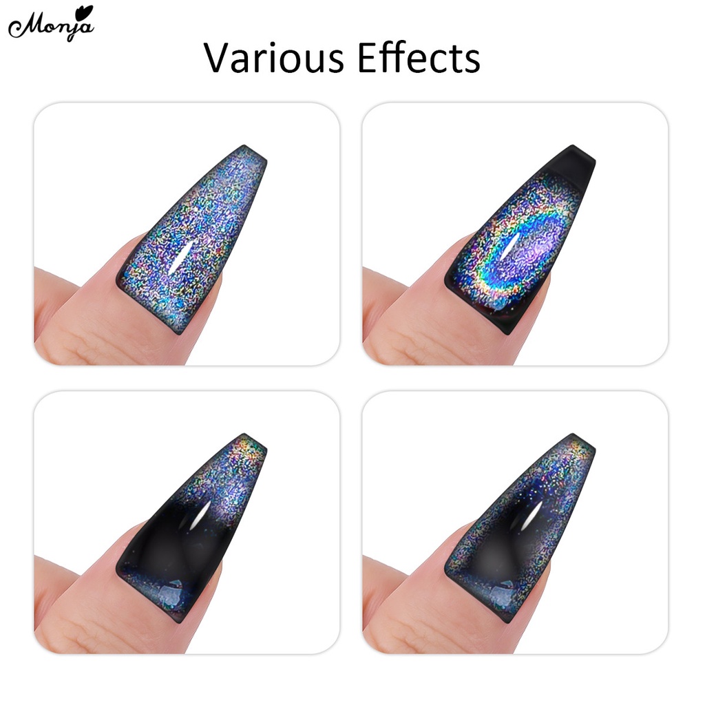 Gel sơn móng tay MONJA 8ml hiệu ứng mắt mèo phản quang từ tính độc đáo cao cấp