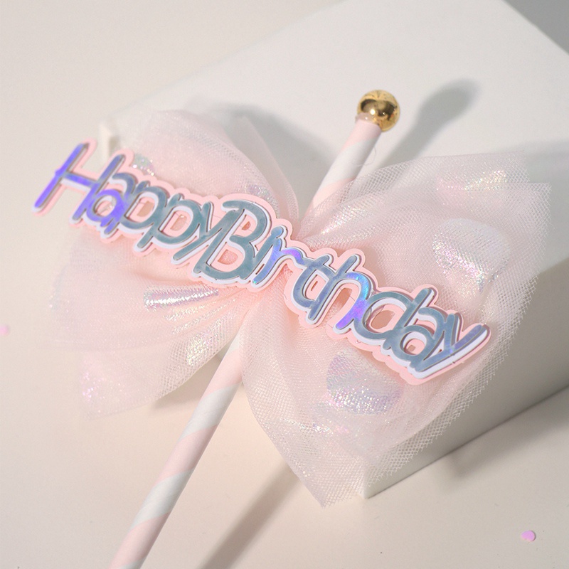 Phụ kiện trang trí bánh kem sinh nhật bằng acrylic nhiều màu