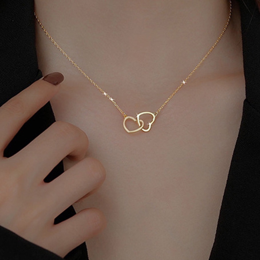 Dây Chuyền Mạ Vàng/Bạc Mặt Hình Trái Tim Thời Trang Cho Nữ