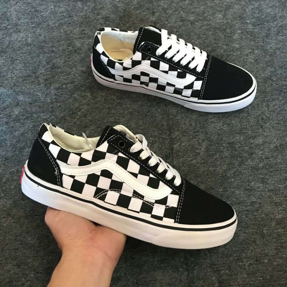 Giày Vans Old Skool caro đen ( Vans Old Skool black checkerboard) [ Full box ]