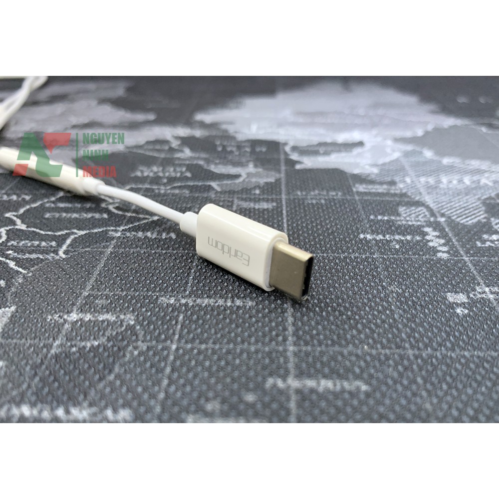 Cáp Chuyển Đổi Cổng Type C Sang 1 Cổng 3.5mm Dài 1M Có Mic Earldom AUX41 (Kèm Phím Điều Chỉnh Âm Lượng )