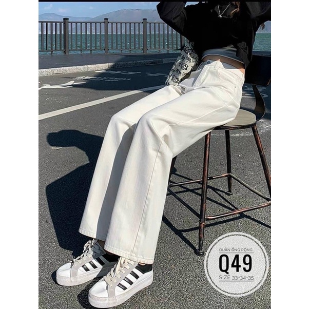 quần kaki ốn suông hot trend 2 màu trắng đen