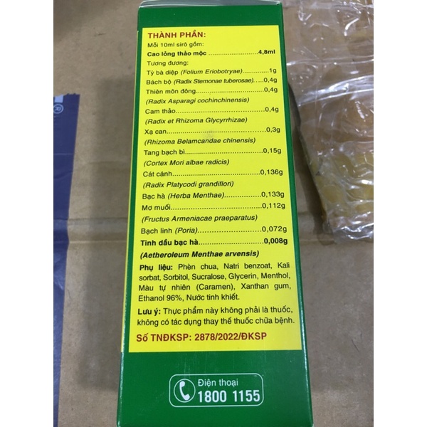 Siro bổ phế chỉ khái lộ nam hà