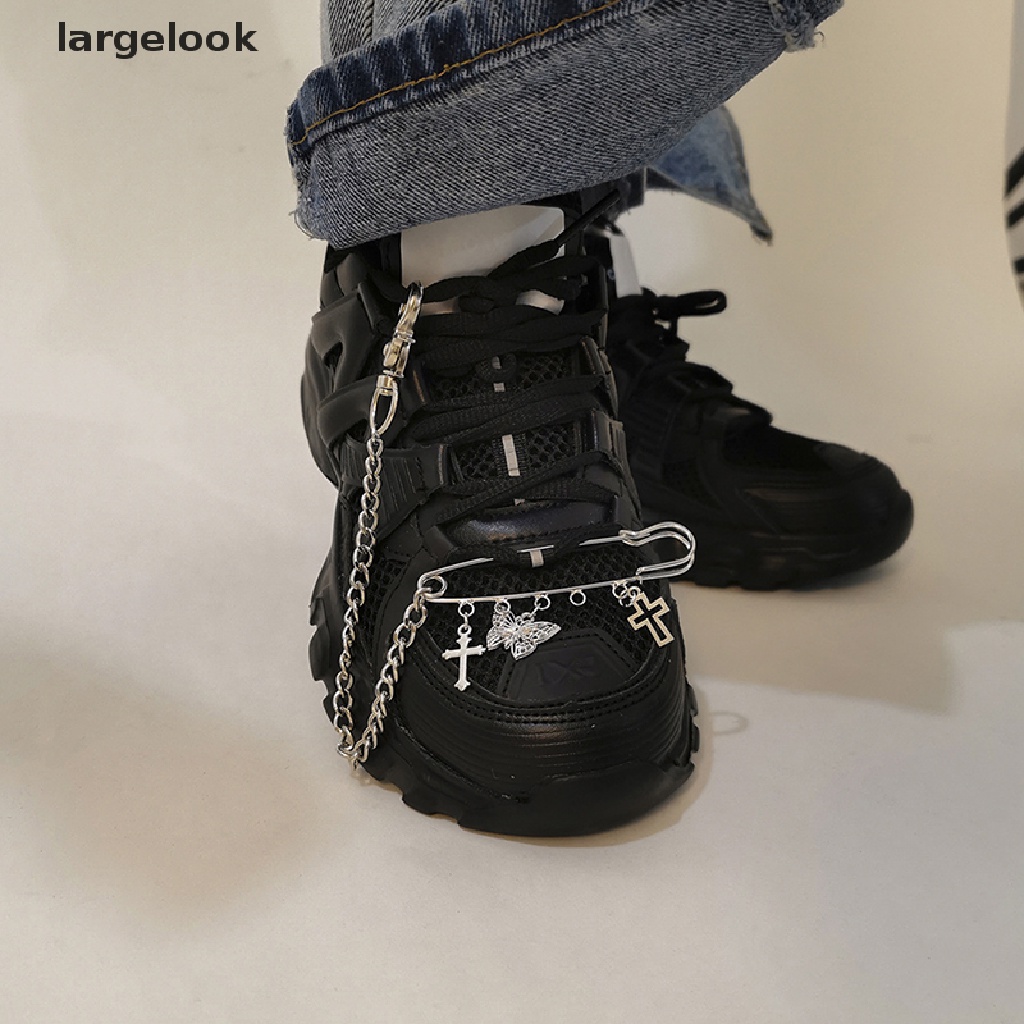 [Biglook] Lắc Chân Dây Xích Kẹp Giấy Hình Bướm Chữ Thập Unisex ♨Nóng Bỏng