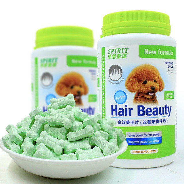 Viên uống dưỡng lông cho chó Poodle Hair Beauty Sprit 160g giá rẻ