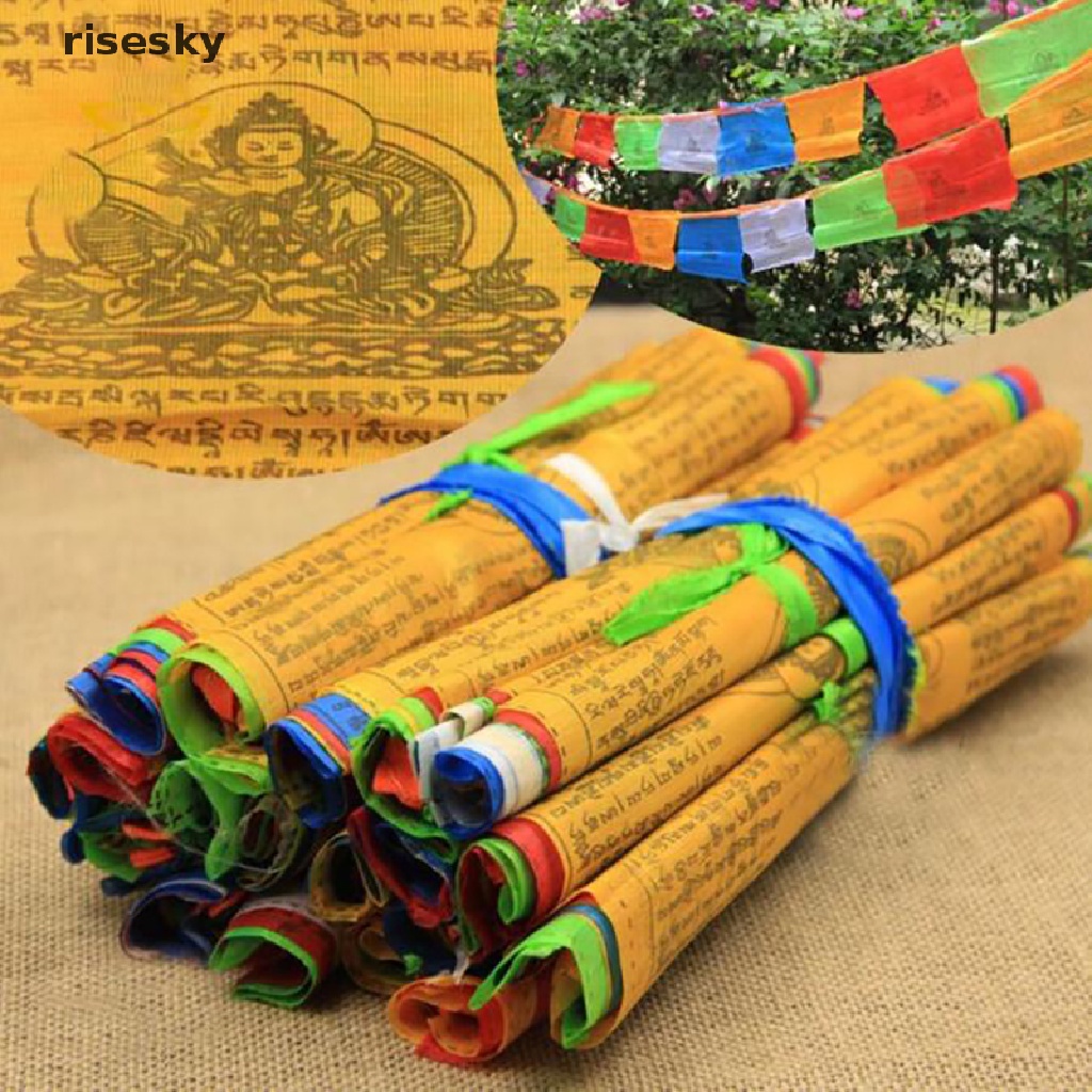 Dây Cờ Treo Tường Dài 5M Phong Cách Phật Giáo Tây Tạng Nhiều Màu Sắc ♨Trên đó