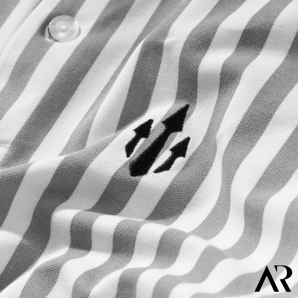 HÀNG CAO CẤP -  Áo Polo Nam trơn cổ trụ sọc đen trắng,thun cao cấp from chuẩn, thiết kế phong cách sang trọng  AREMI ARP