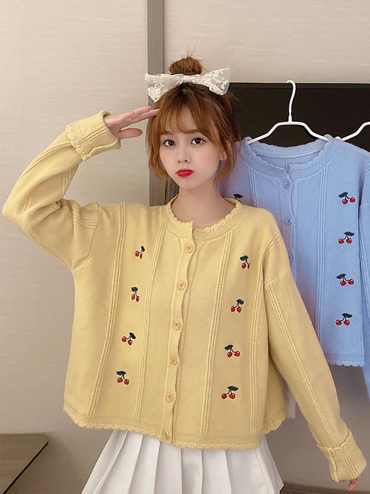 Áo cardigan nữ, áo len nữ tay dài cổ tròn màu trắng, vàng chất đẹp 2022