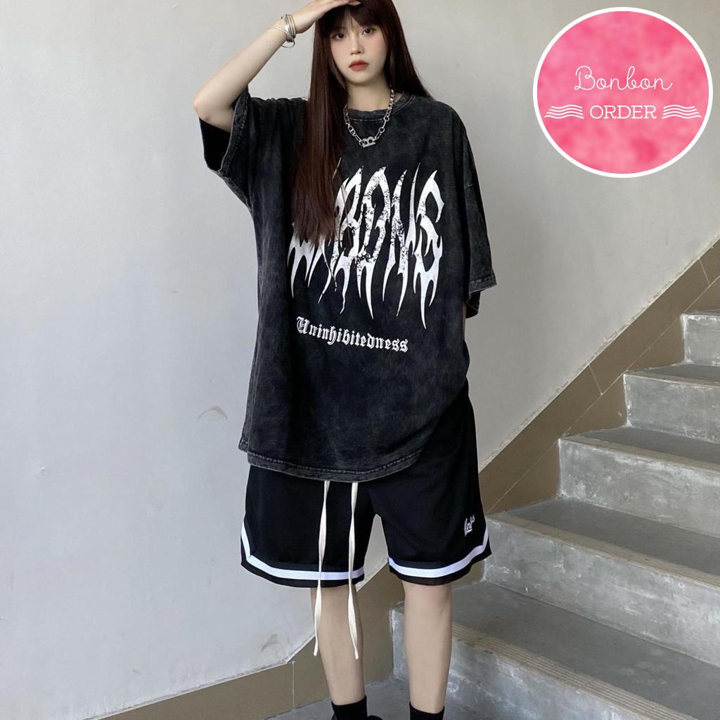 ÁO JEAN ULZZANG HỌA TIẾT CHỮ -