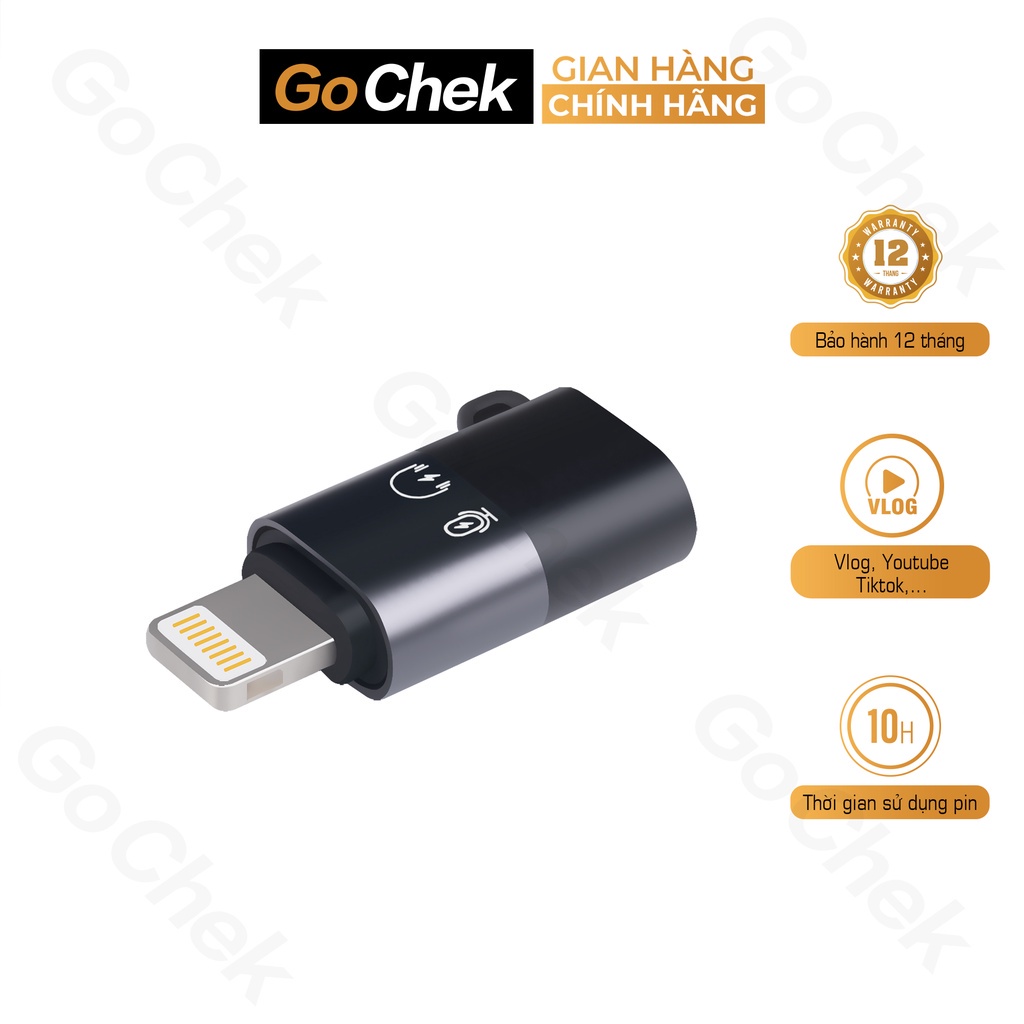 GC-A Bộ 1 micro thu âm không dây GoChek. Khử tiếng ồn phù hợp để phát trực tiếp/ quay video/ ghi âm