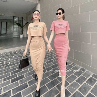 Chân váy thun lụa dáng dài ôm body