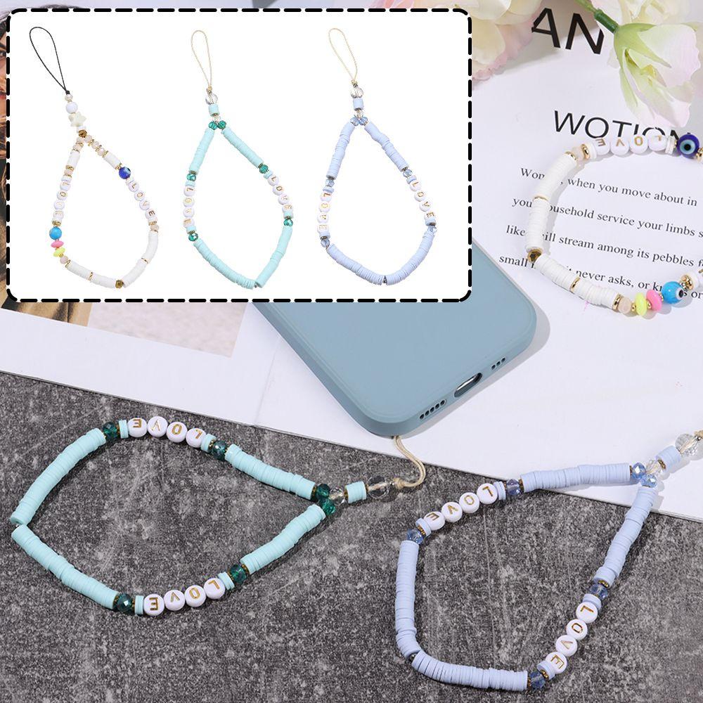 MYRONGVN 1 Dây Đeo Điện Thoại Bằng Đất Sét Heishi Chống Thất Lạc Cho Nữ