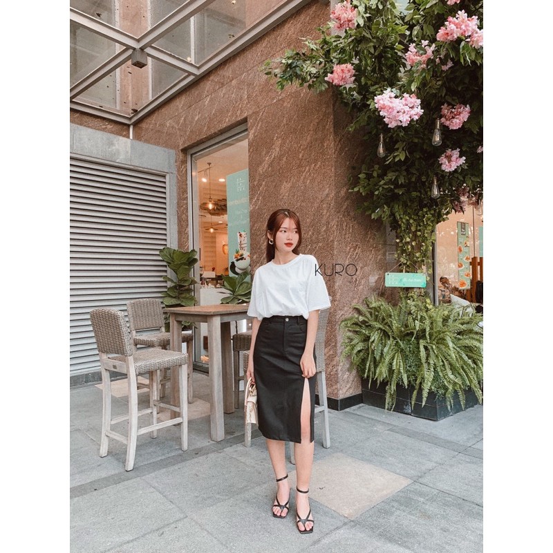 Váy kaki dài xẻ lai (2 màu) | BigBuy360 - bigbuy360.vn