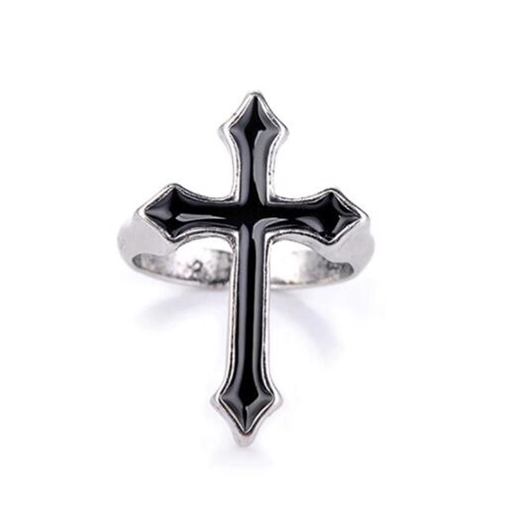 Nhẫn hở hình chữ thập bằng kim loại phong cách cổ điển thời trang cho nam và nữ