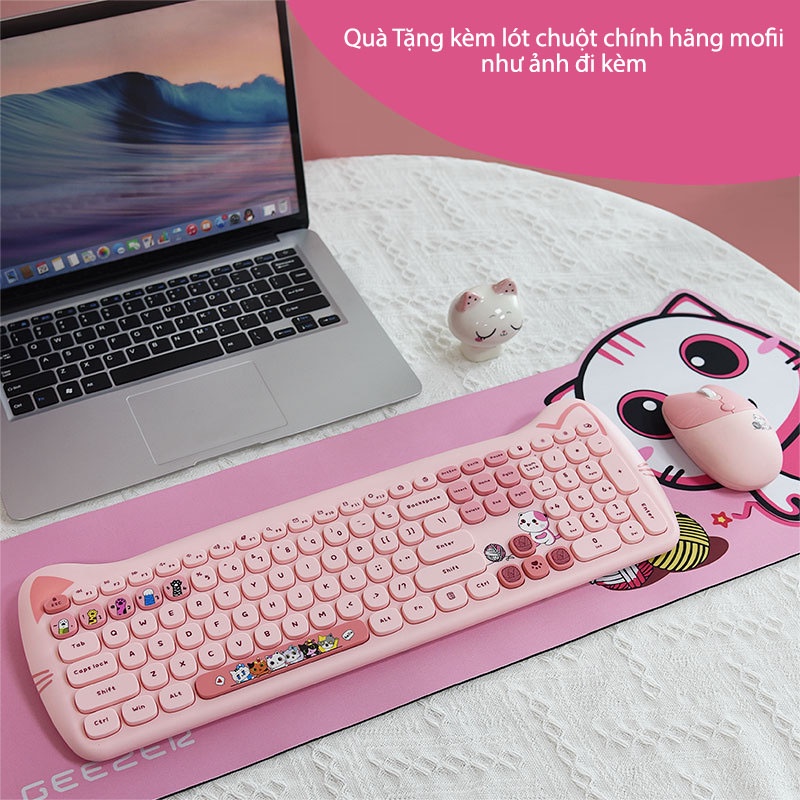 Combo bàn phím và chuột không dây Mofii Geezer phiên bản Meow PLUS cho điện thoại, máy tính bảng, máy tính laptop, PC