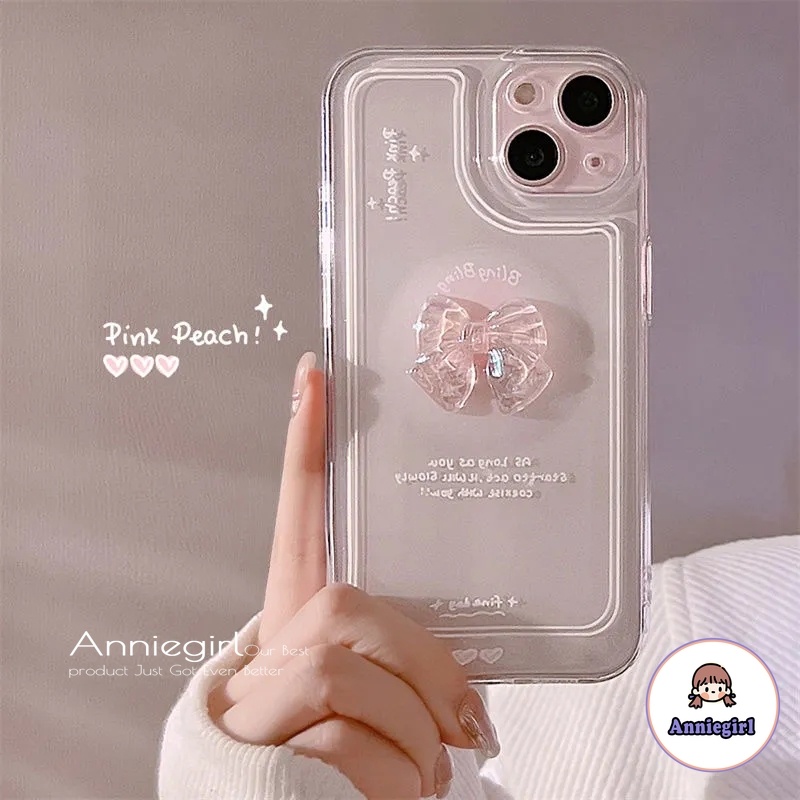 Ốp Điện Thoại TPU Mềm Siêu Mỏng Chống Sốc Đính Nơ 3D Cho IPhone 14 13 12 11 Pro Max X XR