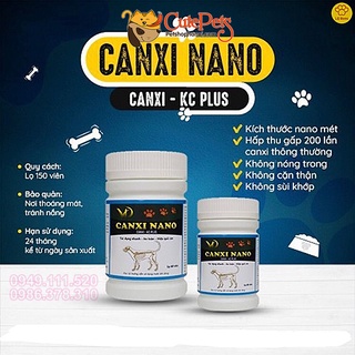 Canxi cho chó mèo Canxi Nano KC Plus Lọ 150 viên cho thú cưng - phụ kiện thú cưng Hà Nội