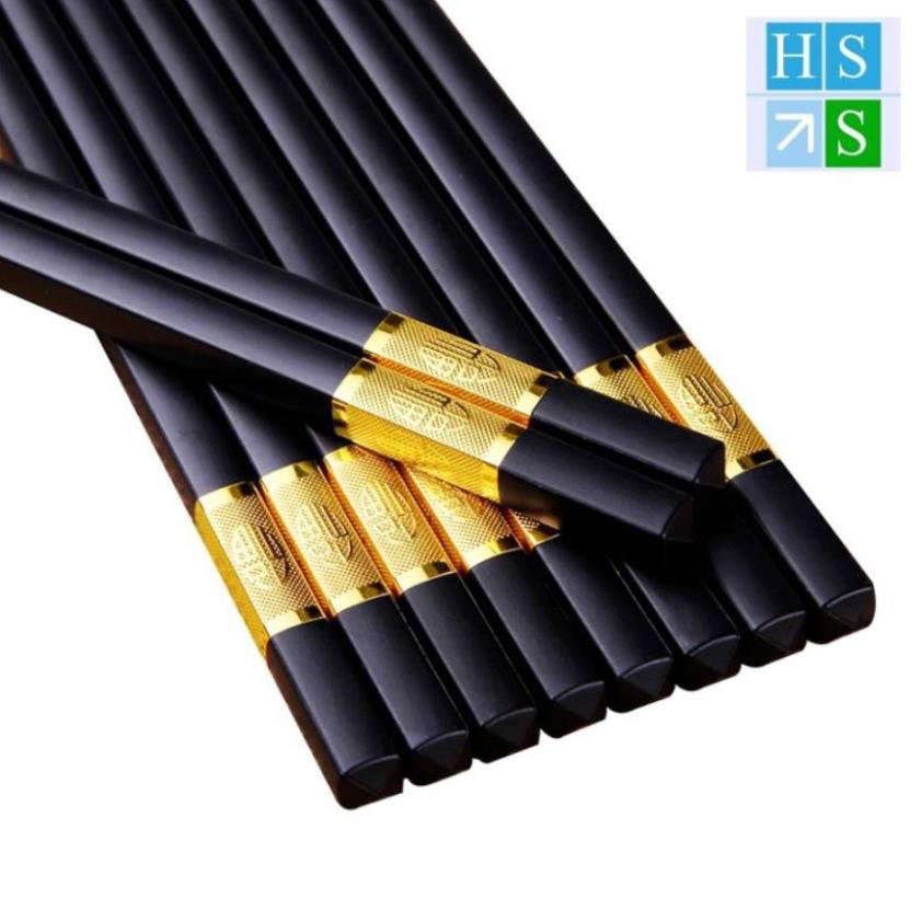 Hộp 10 đôi đũa hợp kim cao cấp Hàn Quốc - Chịu nhiệt độ cao chống trơn trượt, chống mốc, mối mọt - HS Shop Thủ Đức