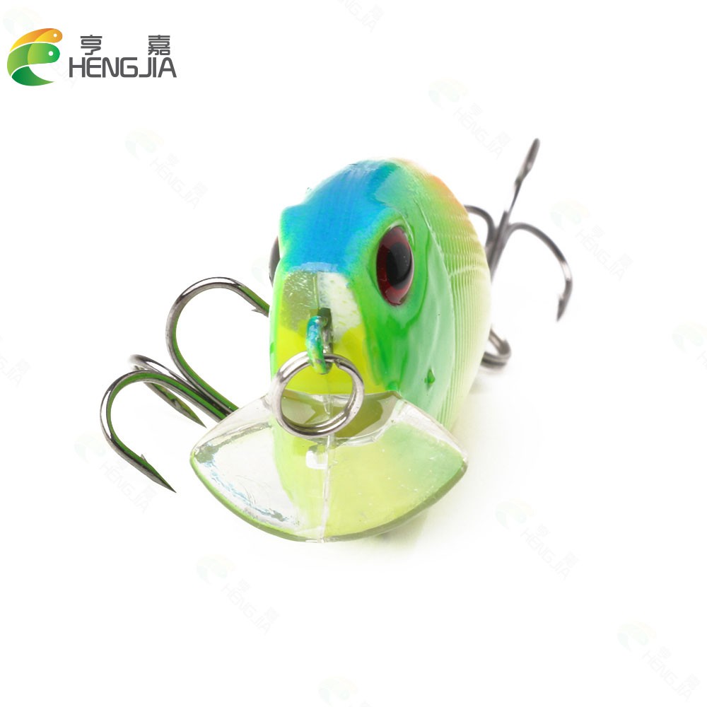 Hengjia 1 Mồi Câu Cá Giả Bằng Nhựa Cứng 5.5cm6.6g Kèm 8 Lưỡi Câu