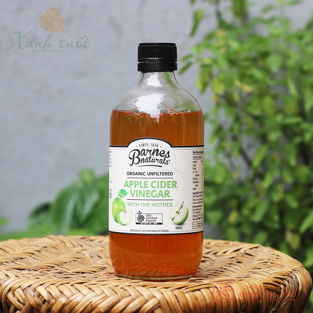 [Barnes Naturals] Giấm Táo Hữu Cơ- Có Giấm Cái- Apple Cider Vinegar With The Mother- Thơm, Ngon, Giữ Nguyên [Xanh Suốt]