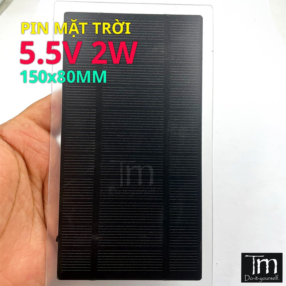 Tấm Pin Năng Lượng Mặt Trời Mini 5.5V 2W 150x80mm