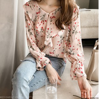 (Có ảnh thật, tặng kẹp hoa cúc) áo voan hoa nhí