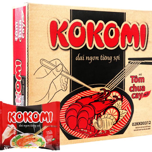 MÌ KOKOMI thùng 30g Tôm Chua Cay