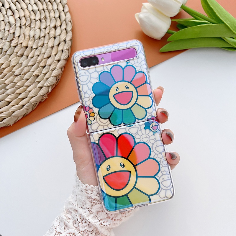 Ốp Điện Thoại Dẻo Họa Tiết Hoa Hướng Dương Màu Xanh Dương Thời Trang Cho Samsung Galaxy Z Flip 1 2 3