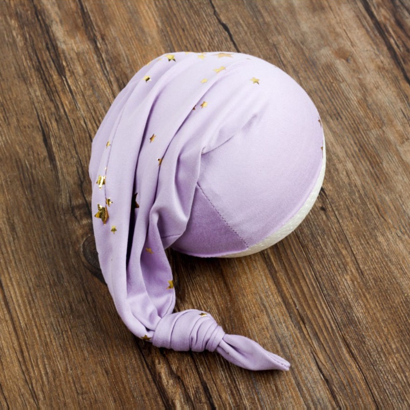 Mũ Beanie Thắt Nút Họa Tiết Bầu Trời Sao Làm Phụ Kiện Chụp Ảnh Cho Bé Sơ Sinh