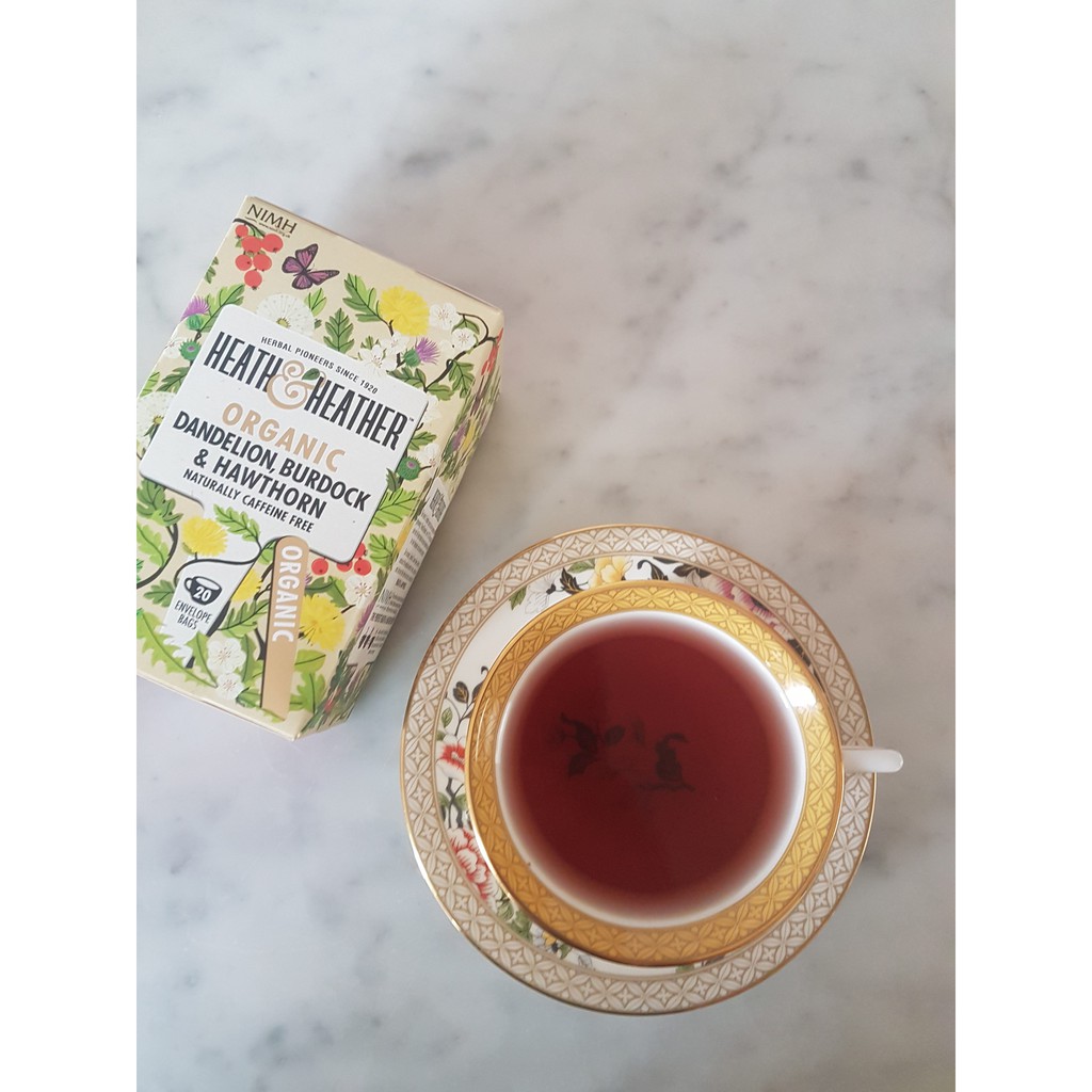 Trà Bồ Công Anh Hữu Cơ Heath & Heather Organic Dandelion, Burdock & Hawthorn Nhập Từ Anh